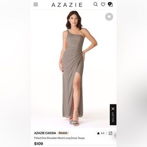 Azazie Cassia Dress in Taupe